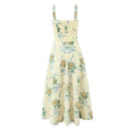 YENKYE 2025 Women Floral Print Fishbone Waist Spaghetti Straps Dress Summer Female  Elegant Midi Long Party Dresses Holiday Robe