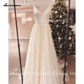 Dress Civil Wedding Lakshmigown Spaghetti Straps Champagne Boho Wedding Dress For Women Vestido Civil Bridal Customized Wedding Gowns Suknie Slubne