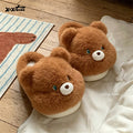 XIXITIAO Winter Plush Home Slippers Men Women NEW Fashion Soft Comfort Warm Fluffy 3D Bear House Shoes Antislip Indoor Footwear