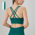 Summer Women Sports Bra Sexy Criss Cross Straps back Sports Top Underwear Shockproof Yoga Running Fitness Crop Top