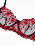Women Halloween Print Lingerie Set, Pumpkin Bat Witch Pattern Tank Bra And Panty Soft Underwear Set