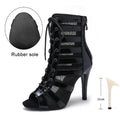 New Women High Heels Peep Toe Ankle Boot Stilettos Jazz Woman Dance Shoes High Top Women Ballroom Dance Boots Soft Soles