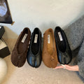 Retro Split Toe Women Ballet Flats Fashion Tabi Shoes Casual Slip-on Loafers Ladies Pleated winter warm Mary Jane Shoes Zapatos