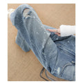 Women's Jeans Light Blue Wide Leg Denim Pants High Waist Retro Summer Loose Straight Y2K Trendy Clothes