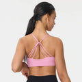 Women Summer Seamless Cross Sports Bra Gym Yoga Tops with Padded Sexy Backless Workout Fitness Camisole Running Sports Tops