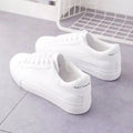 New Women Sneakers Fashion Breathble Vulcanized Shoes Pu Leather Platform Shoes White Lace Up Casual Shoes Zapatos Mujer