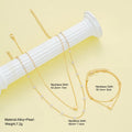 Golden Round Bead Heart Pearl Bracelet Necklace Set For Women Fashion Personalized Daily Accessory Party Jewelry Birthday Gifts