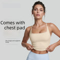 U Neck High Elastic Sports Bra Women Shockproof Gather Backless Vest for Workout Yoga Fitness Vest Sports Bras for Multiple Uses