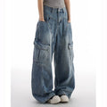 Korean Retro Lady High Waist Jeans Female New Streetwear Baggy Denim Trousers Women Comfortable Straight Leg Pants