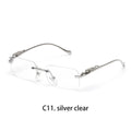 Ruiao Rimless Sunglasses UV400 Fashion Square Metal Glasses for Men Women Designer Man's Brand Sun Glasses Shades for Outdoor