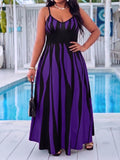 Stylish Plus Size Women's Maxi Dress with Elegant Striped Design for Effortless Summer Fashion