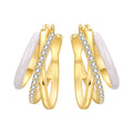 Original 2026 S925 Sterling Silver Zircon 18K Gold Lining Vintage Hoop Earrings for Women Birthday Party Wedding Gift Jewellery