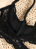 Women's Soft Sheer Lace Quarter Cup Bra Underwire Push Up Sexy Lingerie Open Bust Breathable Skin-Friendly Comfort Brassiere