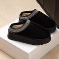 2025 Platform Fluffy Slippers Women/men House Flats Fashion Plush Winter Shoes Ladies Home Elegant Casual Footwear Large Size