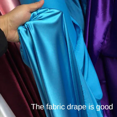 Satin Fabric Wedding Dresses Micro-stretch Satin Fabric Glossy By The Meter for Wedding Dresses Clothing Cheongsam Shirts Sewing Drape Soft Cloth Plain Diy