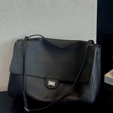 Women Tote Bags 2026 New Designer Flap Lock Shoulder Bags Women Genuine Leather Large Capacity Lady Tote Bag INS Fashion Commute Messenger Bag