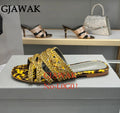 Bling Bling Rhinestone Decor Flat Slippers Women Open Toe Sandals Summer Slides Dress Shoes Party Wedding Slippers Women