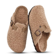 Women's Shoes Clogs Mules Kidmi Women's Cork Insole Clogs Winter Warm Lined Non-slip Mules Slipper With Adjustable Buckle Lady Cozy Bedroom Potato Shoes