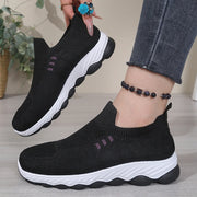 Women's Comfortable Knitted Sock Shoes, Breathable and Platform Sports Shoes, Lightweight Walking Shoes, Mother's Shoes