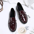 Womens Shoes Patent Leather Women Loafers British Tassel Casual Female Flat Shoes Bowknot Comfortable Small Leather Shoes