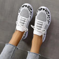 Breathable Mesh Leopard Patchwork Sneakers Women Summer 2026 Soft Sole Non Slip Sports Shoes Lightweight Casual Shoes for Women