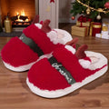 1-2Pairs Christmas Slippers Cotton House Shoes Warm Indoor Home Footwear Winter Cozy Gift for Women Men Family Holiday