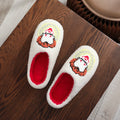 A Pair of White Horror Movie Elements Clown Pattern Embroider Plush Home Thick-Soled Comfortable Furry Slippers Punk Style Personalized Warm Non-Slip Indoor Slippers Halloween Gifts for Men and Women Can Wear Slip-On Shoes