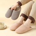 Elegant Plain Women's Winter Slippers Warm Soft Plush Non-Slip Comfortable Casual Indoor Outdoor Couple Shoes