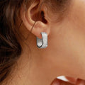 Shiny Geometric Square Earrings Elegant Korean-Style Zirconia Stud Earrings Luxury Full-Paved Women Jewelry Gift for Women