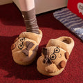 Slippers ZUOFU Unisex Cute Croissant Plush Slippers Autumn Winter Non-Slip TRP Fluffy Indoor Cotton Slippers Open & Closed Back Available