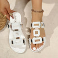 New Women Slippers Solid Color Open-toe Set Foot Vacation Beach Flat Sandals Casual Flip Flops Summer Indoor Women Slides Shoes
