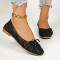 Women's Ballet Flat Women's Spring Summer Lace Mesh Breathable Square Ballet Flat Shoes 2026 New Solid Color Bow Decorative Casual Commuter Shoes