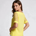 Loose Fit Women Royal Blue Blouse Hide Belly Short Sleeve Square Neck Chiffon Shirt Summer Casual Slimming Office Top