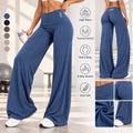 DFXEN Logo Women's Naked Feel Yoga Pants High Waist Butt Lift Wide Leg Flowy Trousers Soft Stretch Gym Fitness Workout Leggings