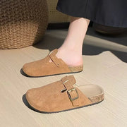 2026 Women's Retro Cork Footbed Clogs Mules Closed Toe Flat Non-slip Slip-on Shoes Comfortable Casual Outdoor Sandals