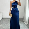 MsChuh Evening Dress A-line dress dresses for woman party wedding vestidos elegant temperament French dignified solid color Slim