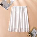 Fashion Thin Ice Silk Modal Female Half Length Skirt Anti-glare Innerwear Short Skirt Pure Color Mesh Flower Underskirt