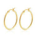 30-80mm Big Simple Classic Hoop Earrings For Women Girls Circle Stainless Steel Earrings Gold Silver Color Round Earings Gift