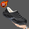 2026 Winter Warm Plush Lined Slippers Unisex Dual-Wear Adjustable Back Strap Thick EVA Sole Flat Indoor and Outdoor Shoes