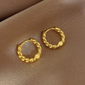 2PCS/Set Fashion Gold Color Hoop Earrings for Women Korean Design Crystal Pearl Dangle Earring Jewelry Pendientes De Mujer