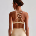 Cross Straps Sports Bra High Impact Fitness Bra Women Gym Yoga Crop Top Vest Workout Bralette Plus Size Underwear With Chest Pad