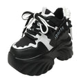 White Chunky Sneakers Women New Autumn Hidden Heel Platform Sports Dad Shoes Woman Lace Up Breathable Mesh Casual Shoes 10CM