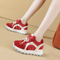 2026 8cm 3inch leather Women Causal Shoes Comfortable Non Slip Platform Sneakers Casual Shoes Chunky Office Everyday Wear