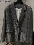 Korean Oversized Jackets 2025 Women Clothing Harajuku Sequined Blazer Y2k Tops Streetwear Fashion Casual Coats Ropa Mujer 7o628