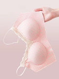 Lace Seamless Lingerie, Women's Small Breasts Gathered, Lifted, Gathered, Accessory Breasts anti Sagging, No Steel Ring, Autumn