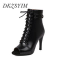 Women Shoes Dance DKZSYIM Woman Latin Dance Shoes Leather Party Tango Dance Booties for Women Salsa Dance Heels Ballroom Shoes Sexy Stilettos