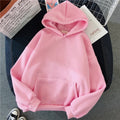 2024Autumn Casual Women's Solid Hoodie Comfortable Strecth Sweatshirts Loose Pocket Warm Clothes Fashion Street Female Pullovers