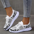 Breathable Mesh Leopard Patchwork Sneakers Women Summer 2026 Soft Sole Non Slip Sports Shoes Lightweight Casual Shoes for Women