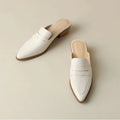 Women's Slippers and Ladies Sandals Mules Pointed Toe Slides Cheap Liquidation Natural Skin on Promotion New Fashion Shoes