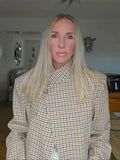 2026 Spring Plaid Women Blazer Coat Chic Long Sleeve Stand Collar Loose Female New Jacket Vintage Lady Outwear Commute